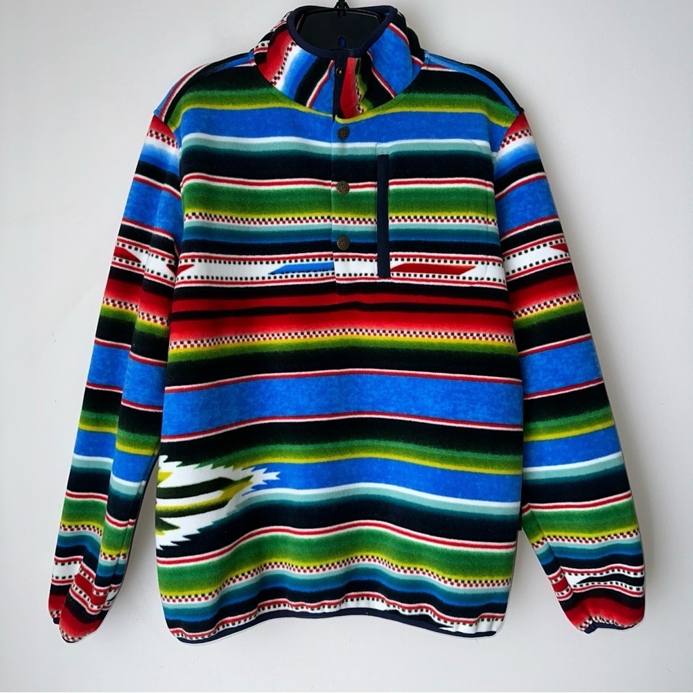 STS Ranchwear Quincey Fleece Pullover Colorful Aztec Striped Pullover Sweater